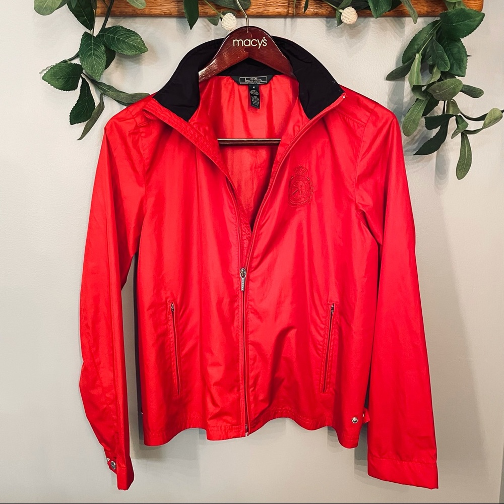 Ralph Lauren Active Red Zip Up Wind Breaker | Size: M